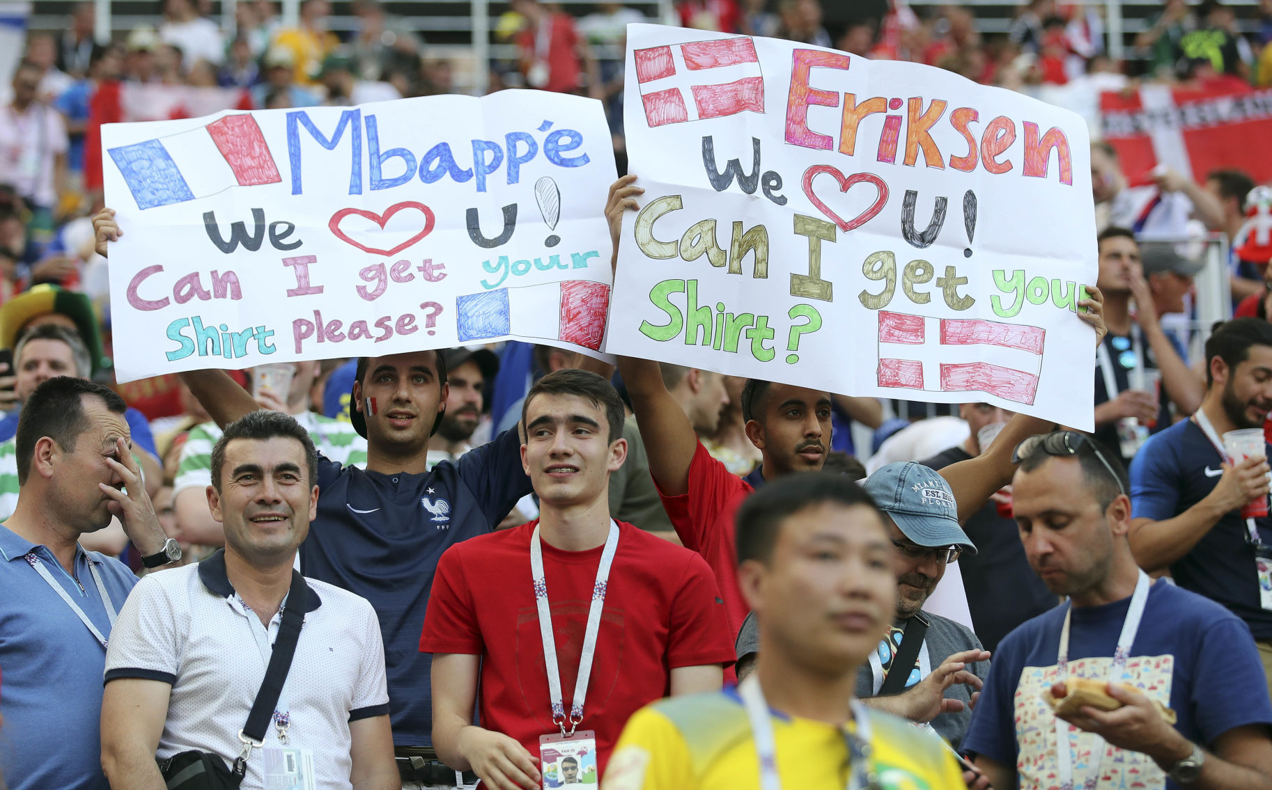 Fans of France and Denmark